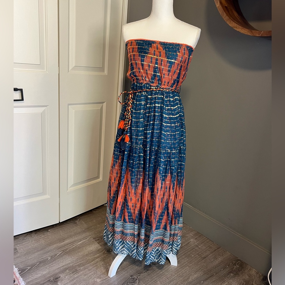 Anthropologie Nora Metallic Maxi Dress 2